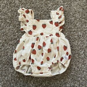 Strawberry Print Baby Romper